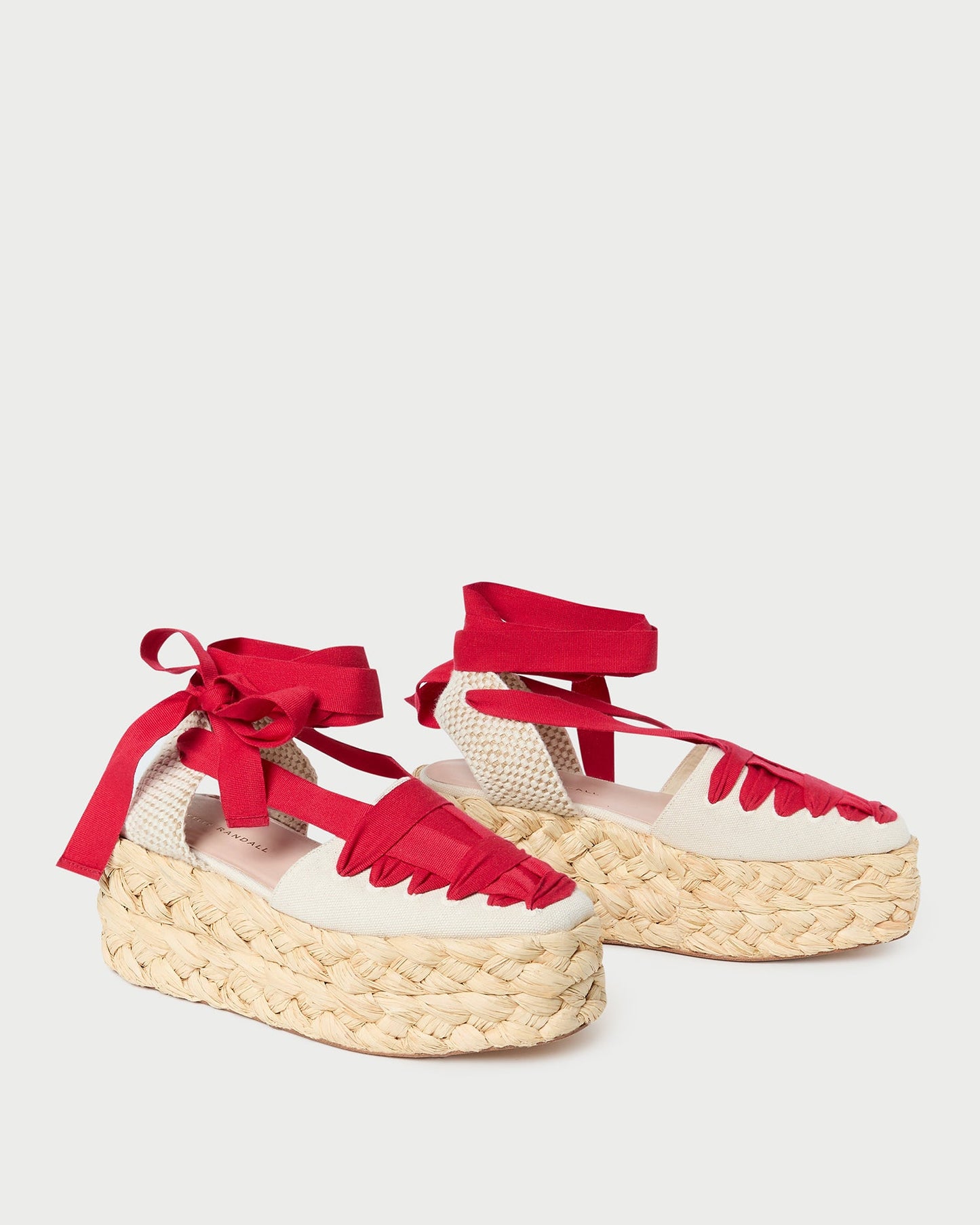 Espadrille à plateforme Mason naturelle/rouge