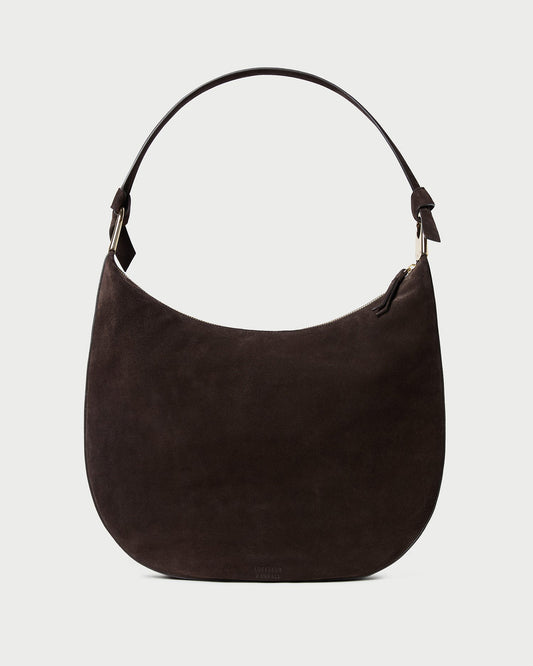 Sac à bandoulière en daim marron Morgan