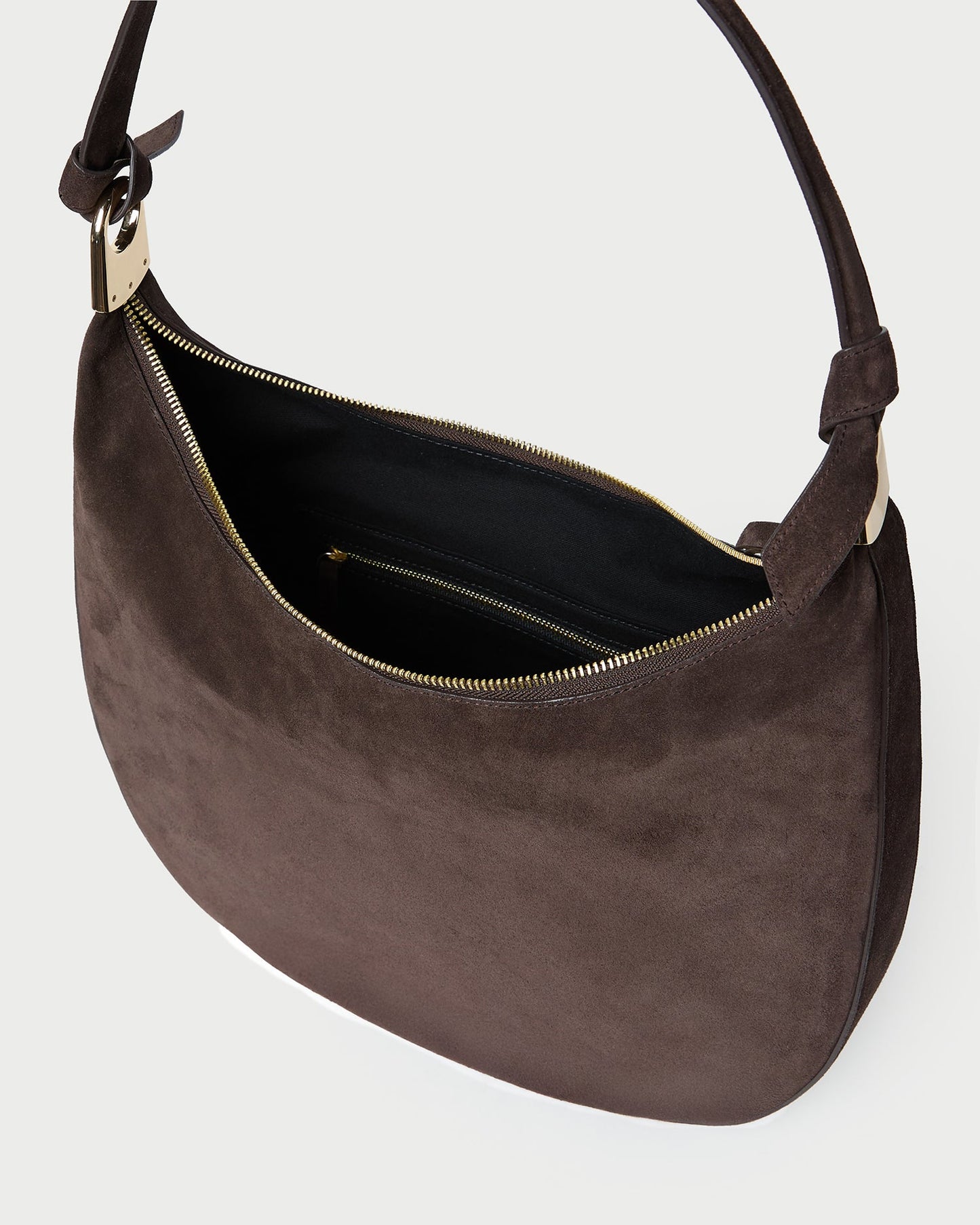 Sac à bandoulière en daim marron Morgan