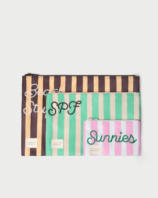 Ensemble de pochettes à rayures brodées Murphy