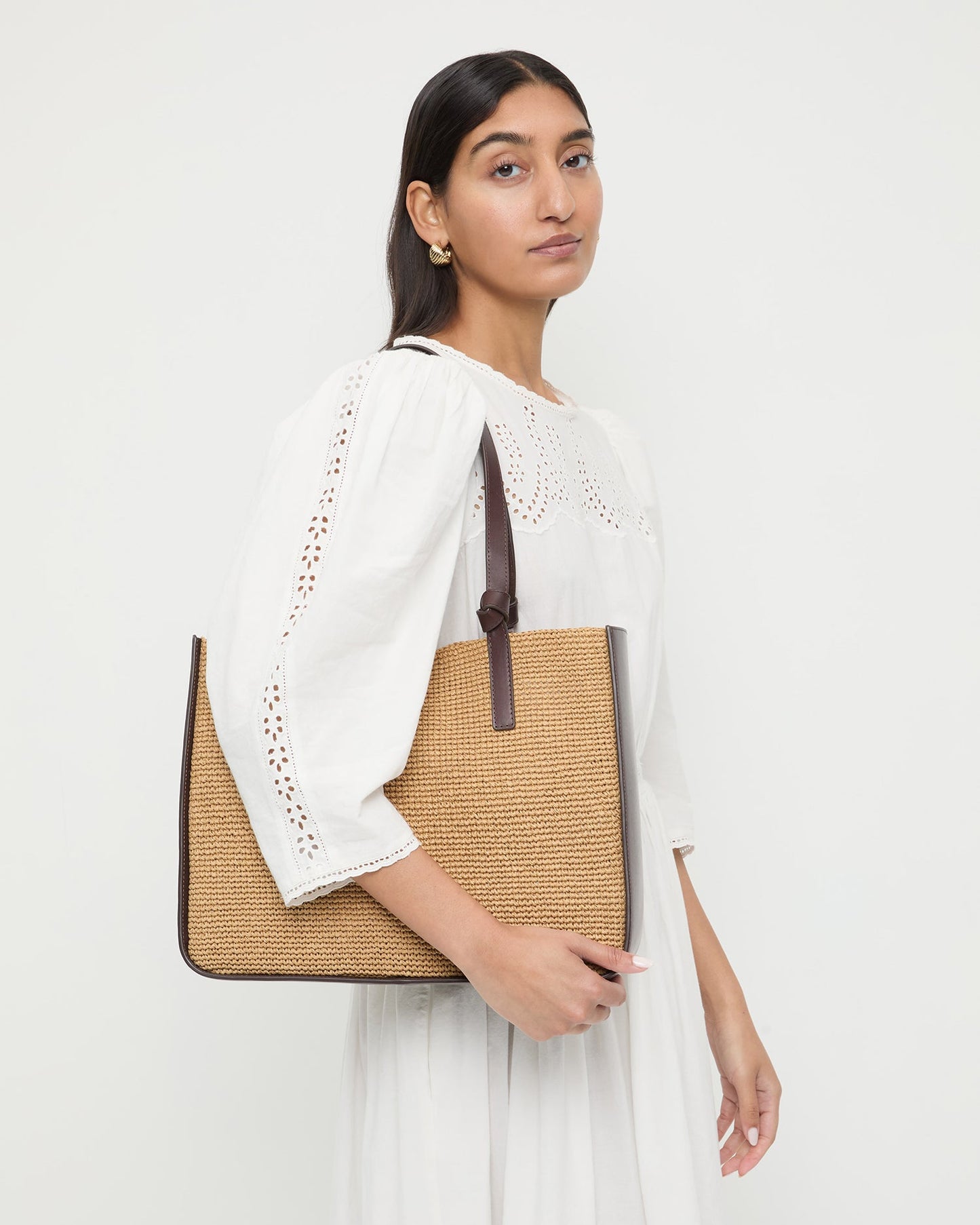 Sac fourre-tout au crochet Myra Brown/Espresso