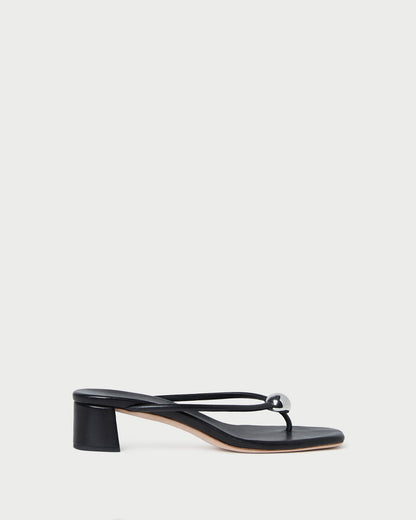 Sandale à talons en cuir noir Odessa