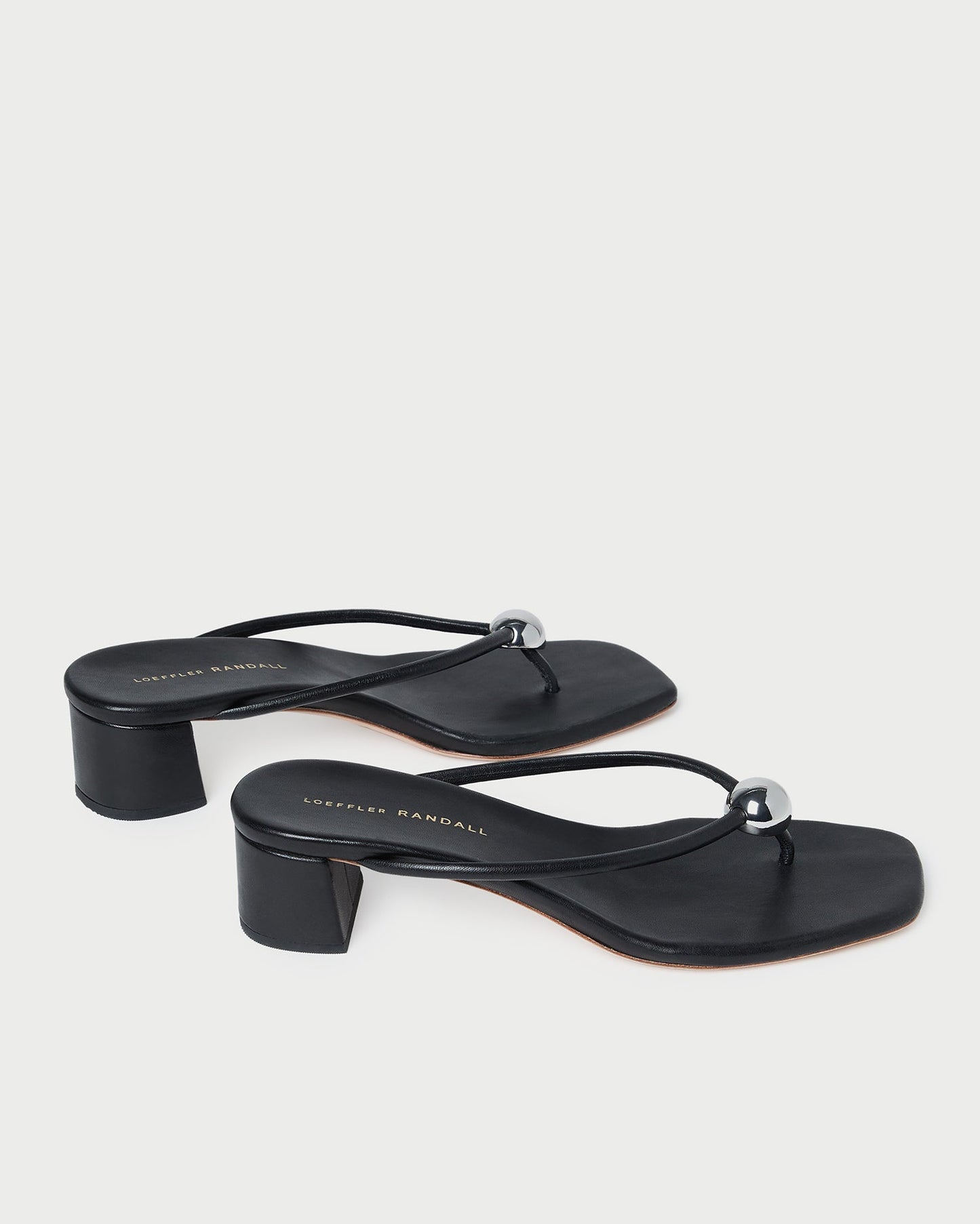 Sandale à talons en cuir noir Odessa