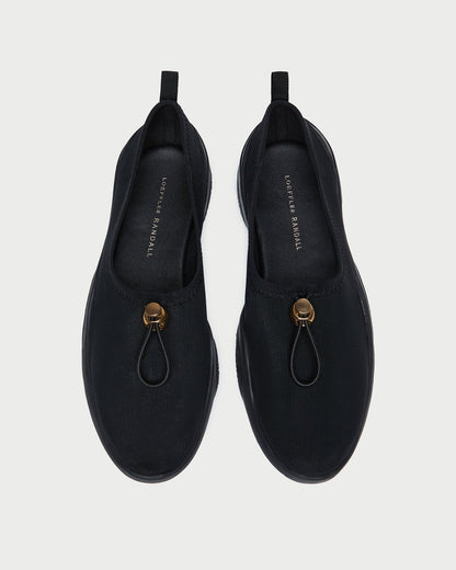 Raina Black Mesh Flat