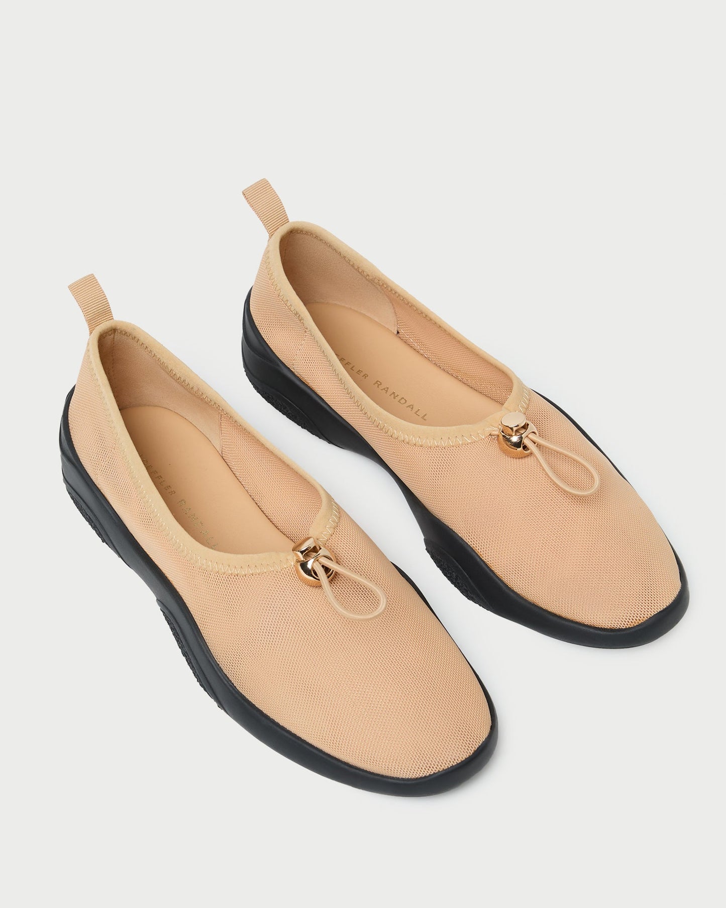 Raina Caramel/Noir Mesh Flat