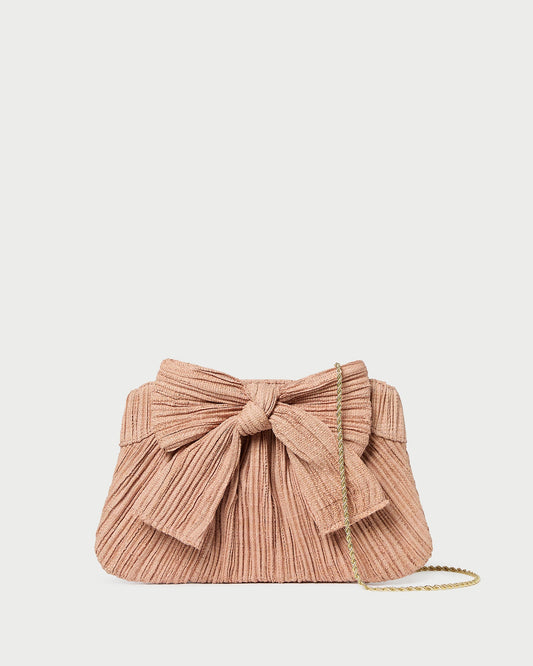 Pochette plissée à nœud Rayne Blush