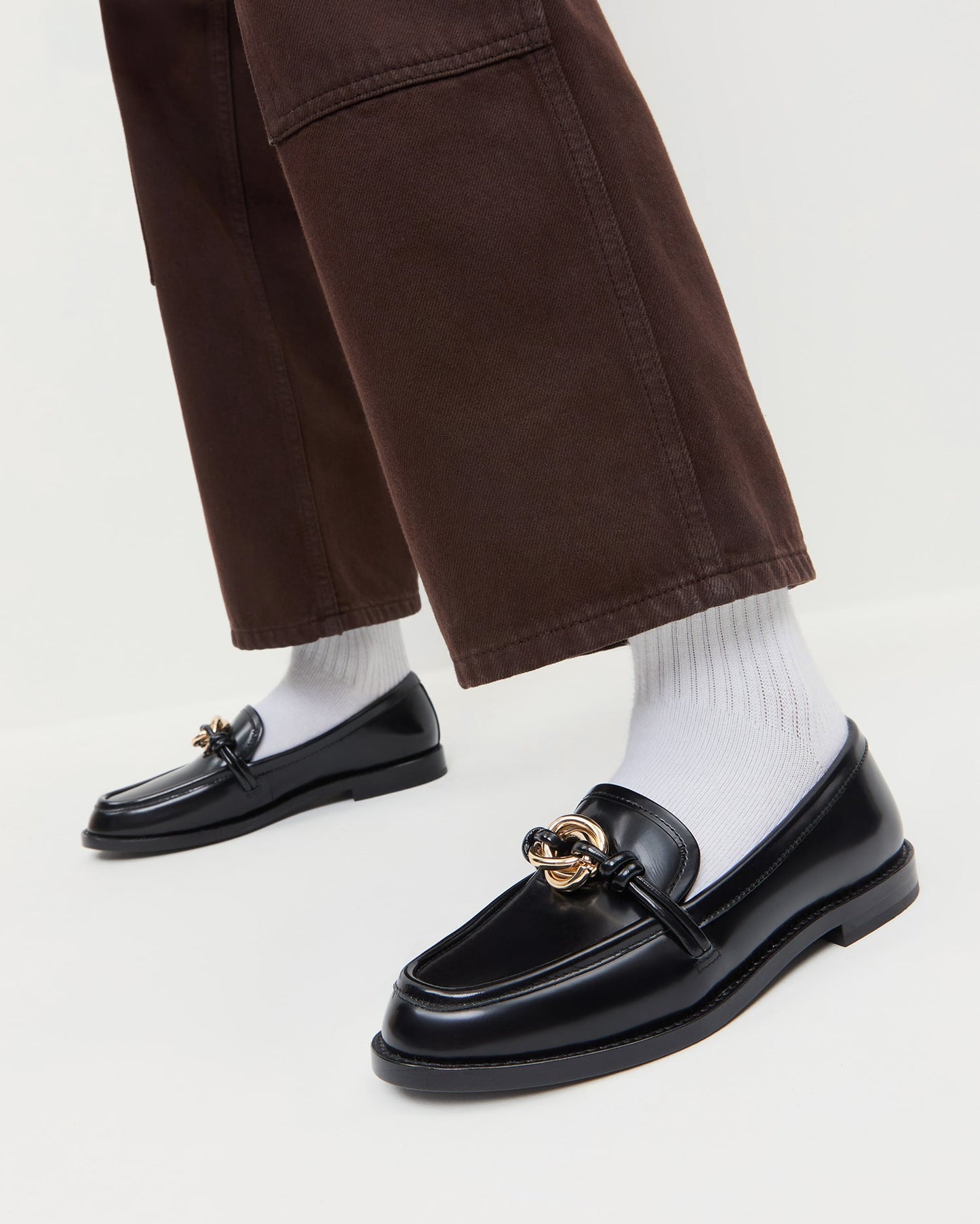 Mocassins en cuir noir Roma