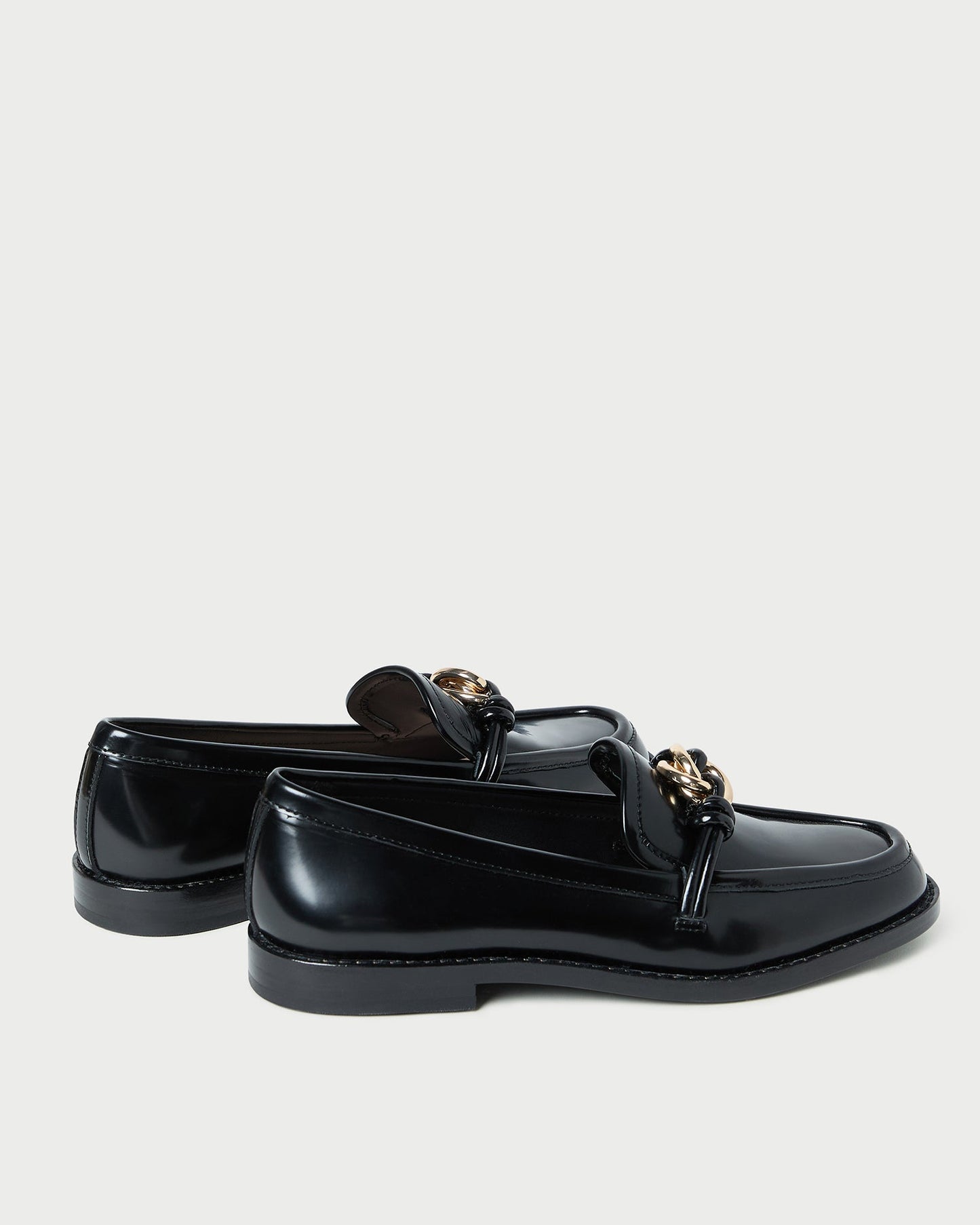 Mocassins en cuir noir Roma
