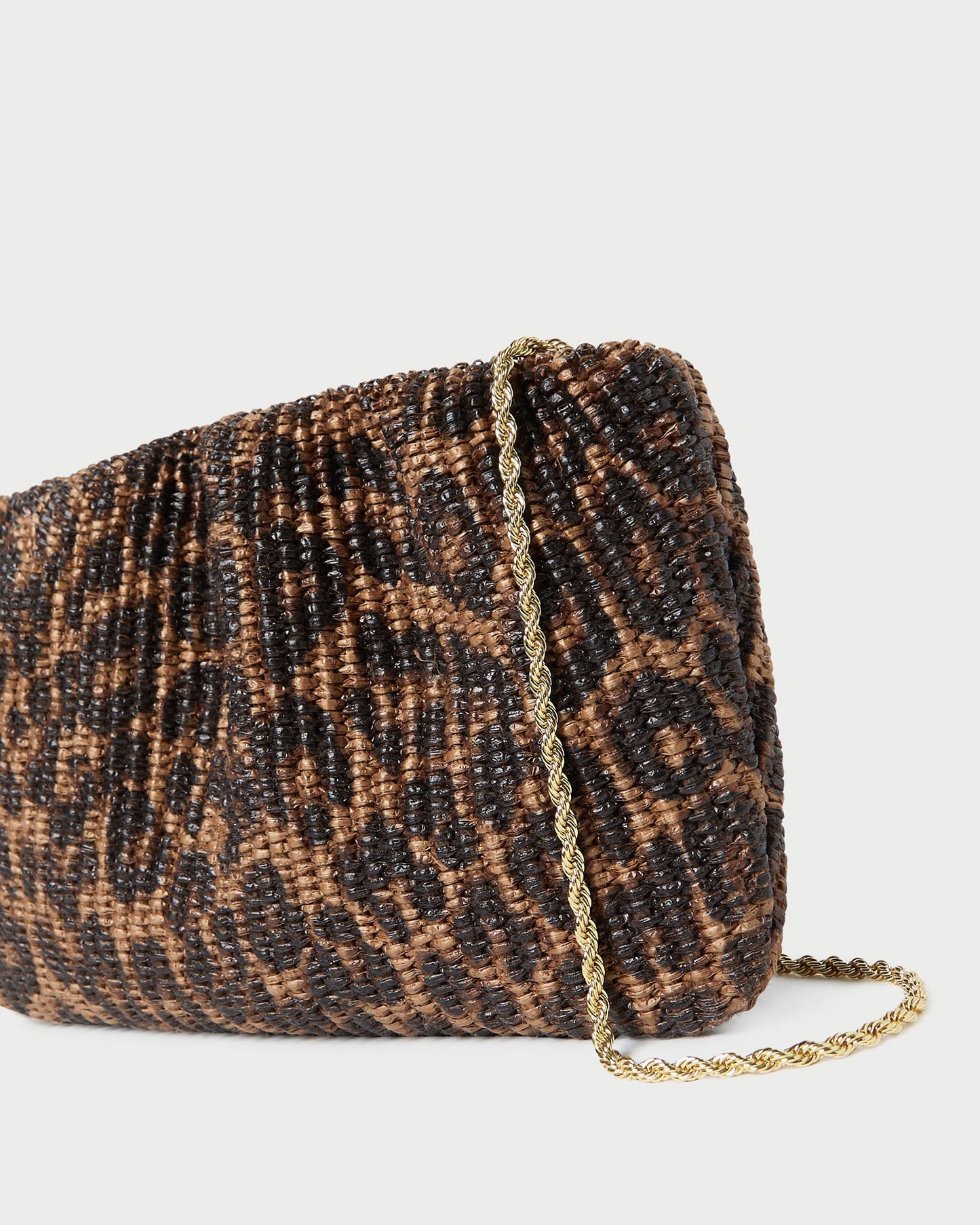 Pochette tissée léopard Serena