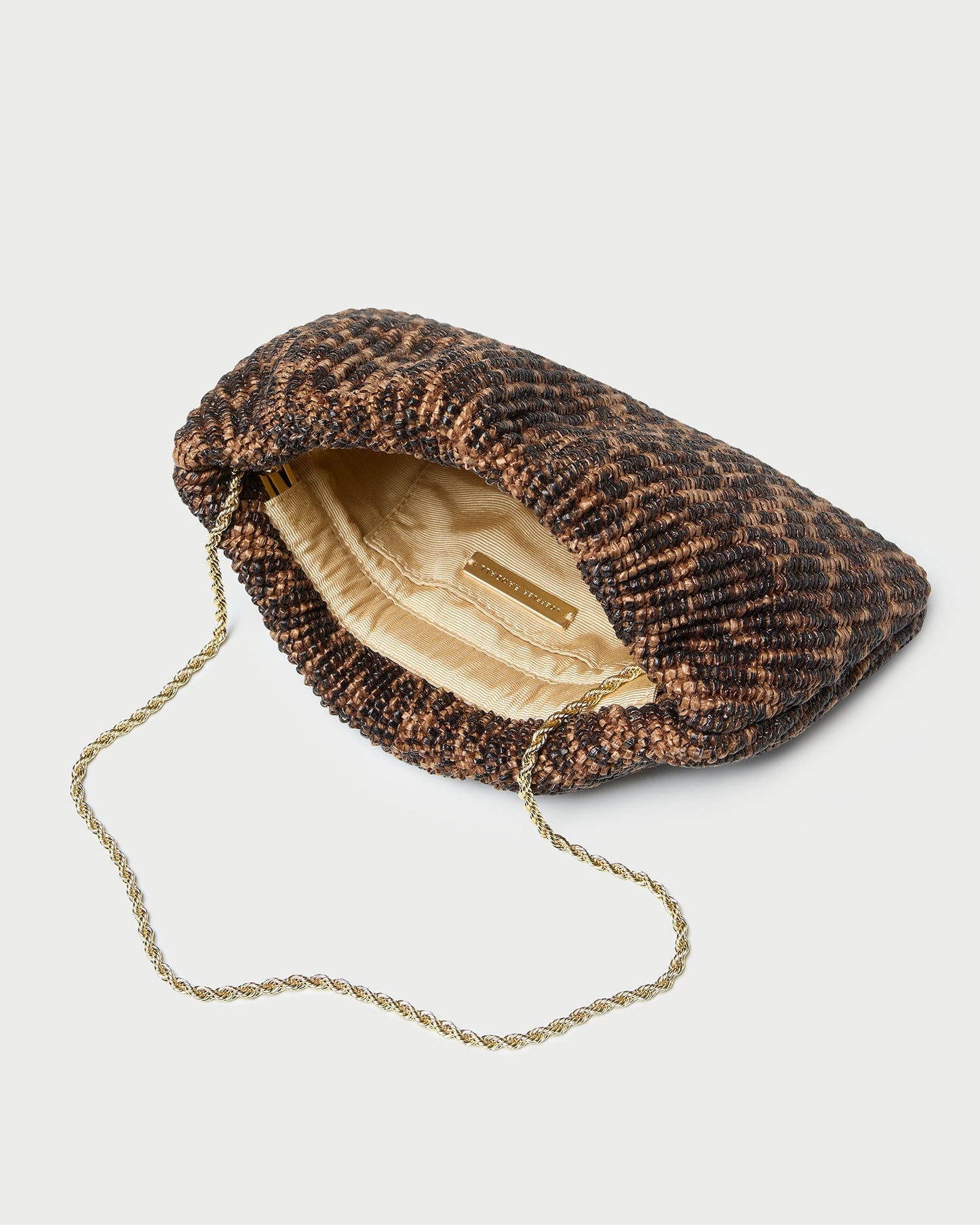 Pochette tissée léopard Serena