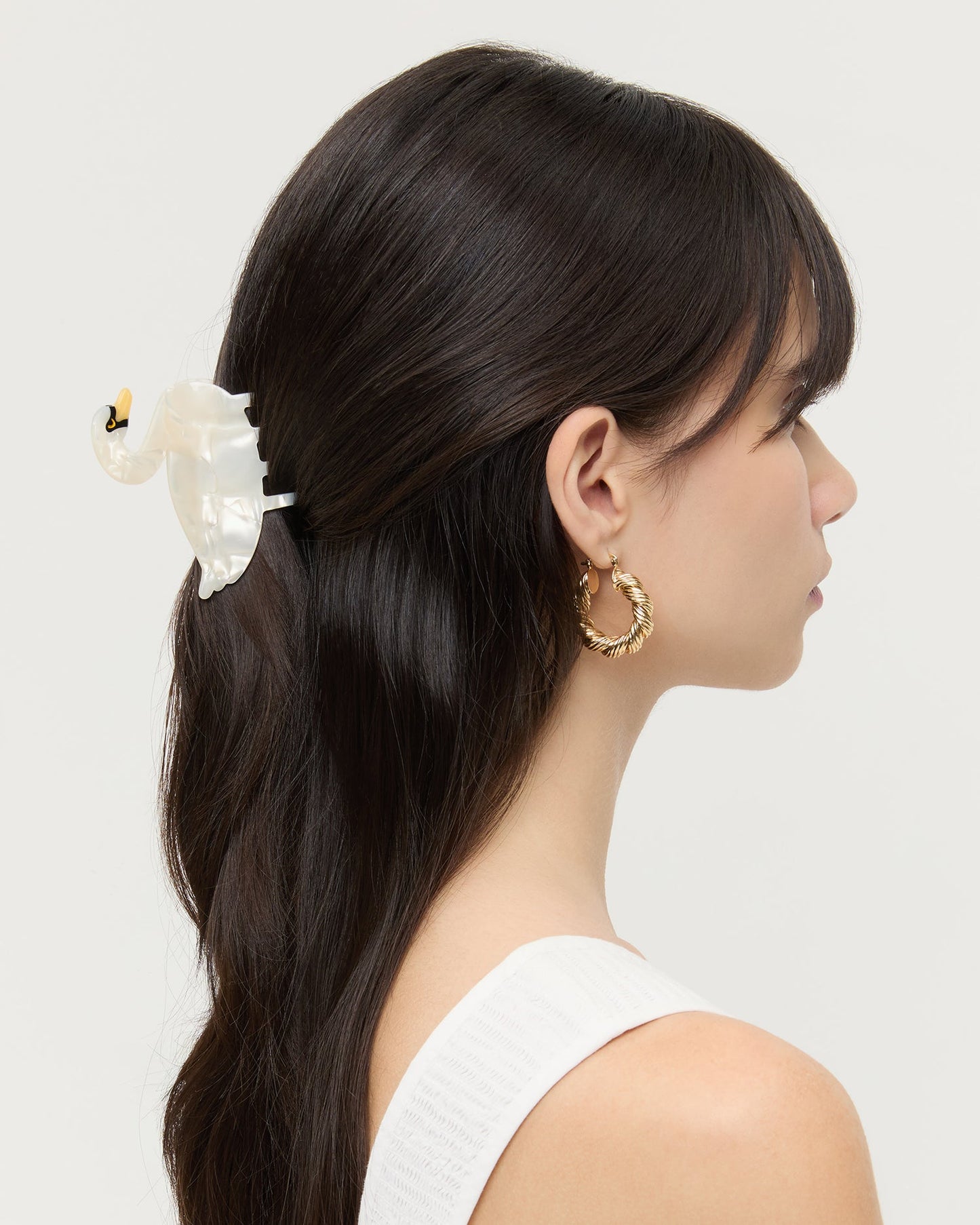 Barrette à cheveux en perles de cygne