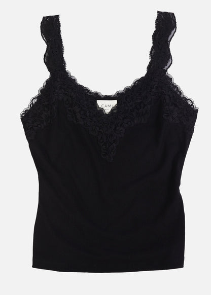 Débardeur en tricot côtelé Lani noir