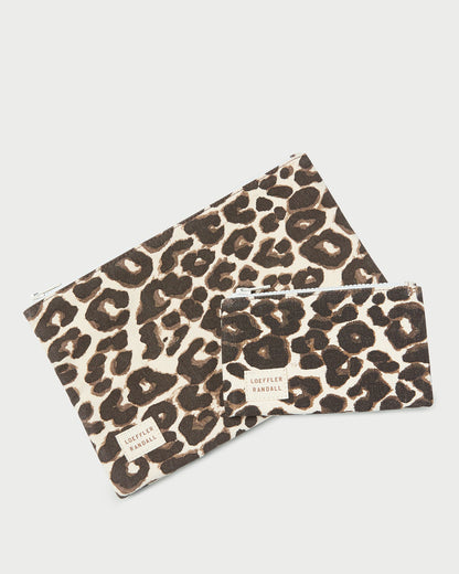 Ensemble de pochettes en toile léopard Tracy