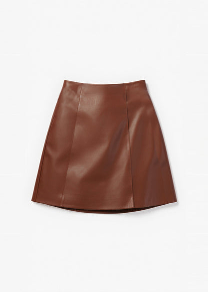 Mini-jupe en cuir véritable Cillian Mousse