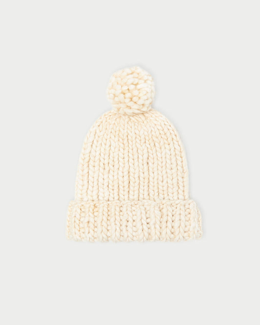 Bonnet à pompon en tricot Ava