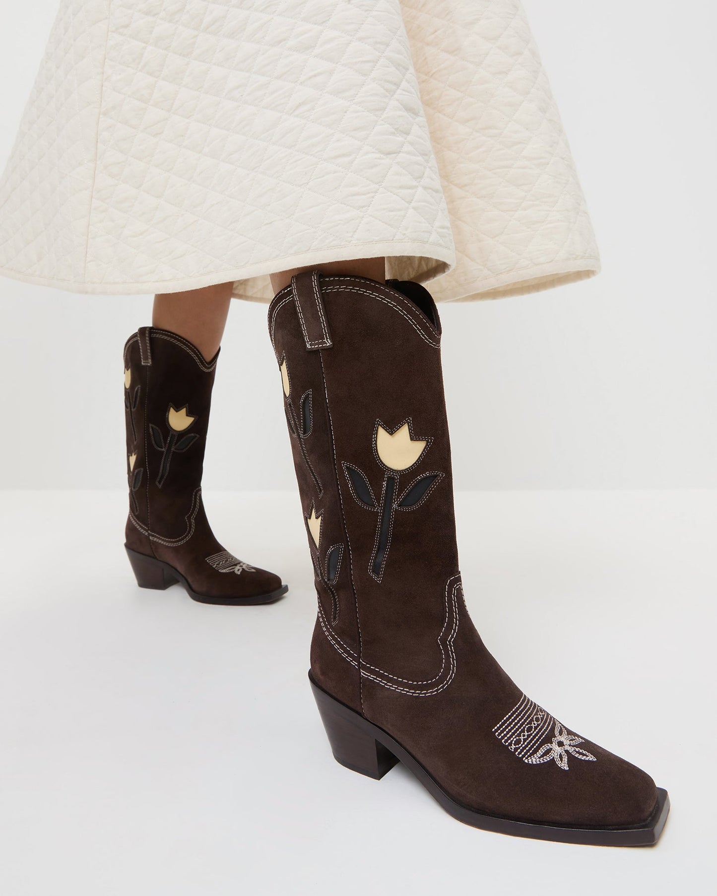 Bottes tulipes en daim marron Wilder