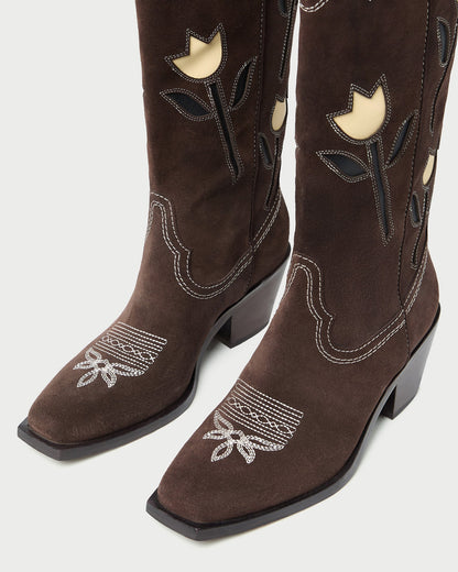 Bottes tulipes en daim marron Wilder