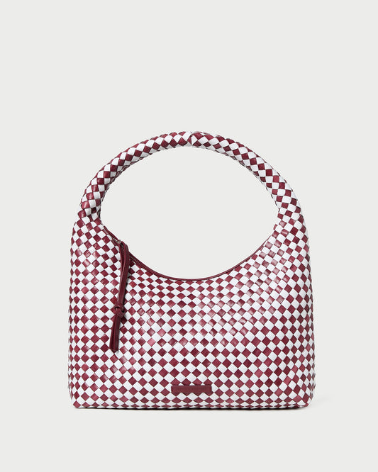 Sac hobo tissé Willow marron/blanc