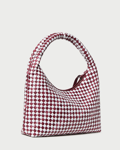 Sac hobo tissé Willow marron/blanc