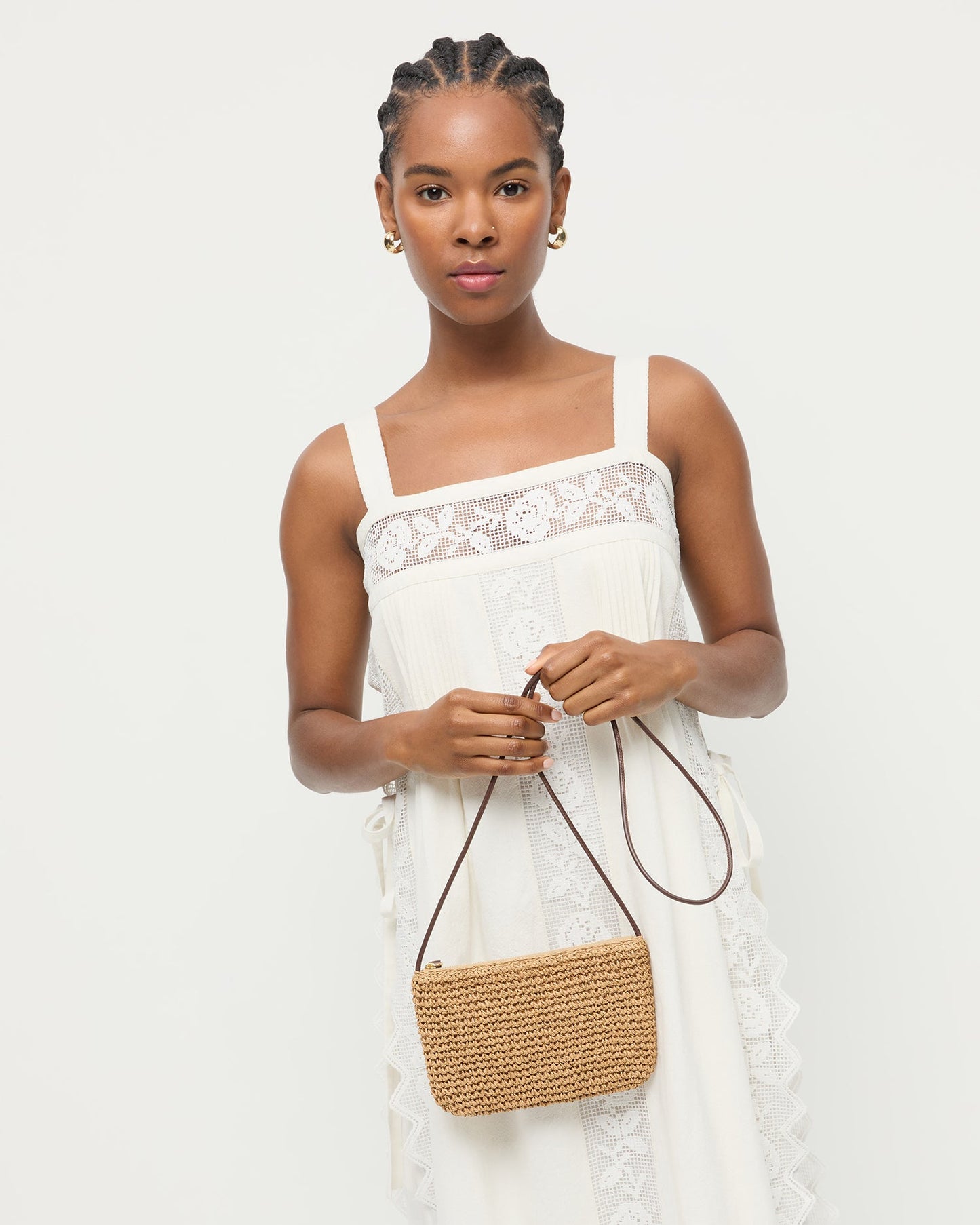Sac bandoulière en crochet Yasmine Brown/Espresso